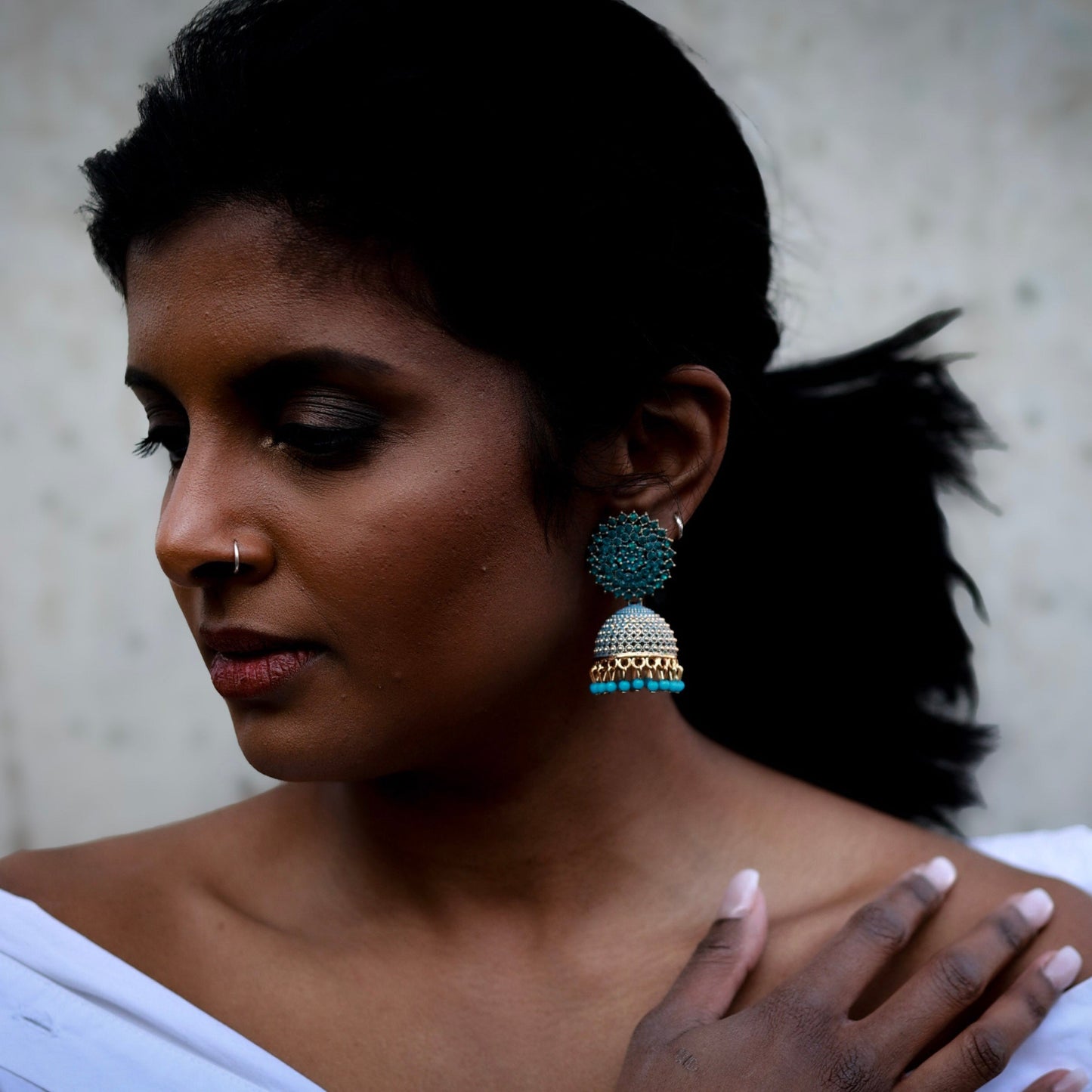 Gemstone Jhumka Radiance