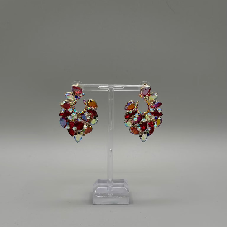 Fiesta Crystal Cluster Earrings