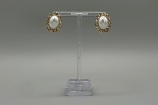 Regal Pearl Frame Earrings