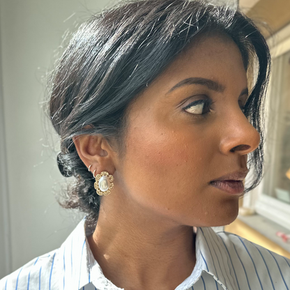 Regal Pearl Frame Earrings