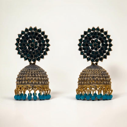 Gemstone Jhumka Radiance – Turquoise