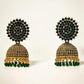 Gemstone Jhumka Radiance – Dark green