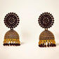Gemstone Jhumka Radiance – Dark red