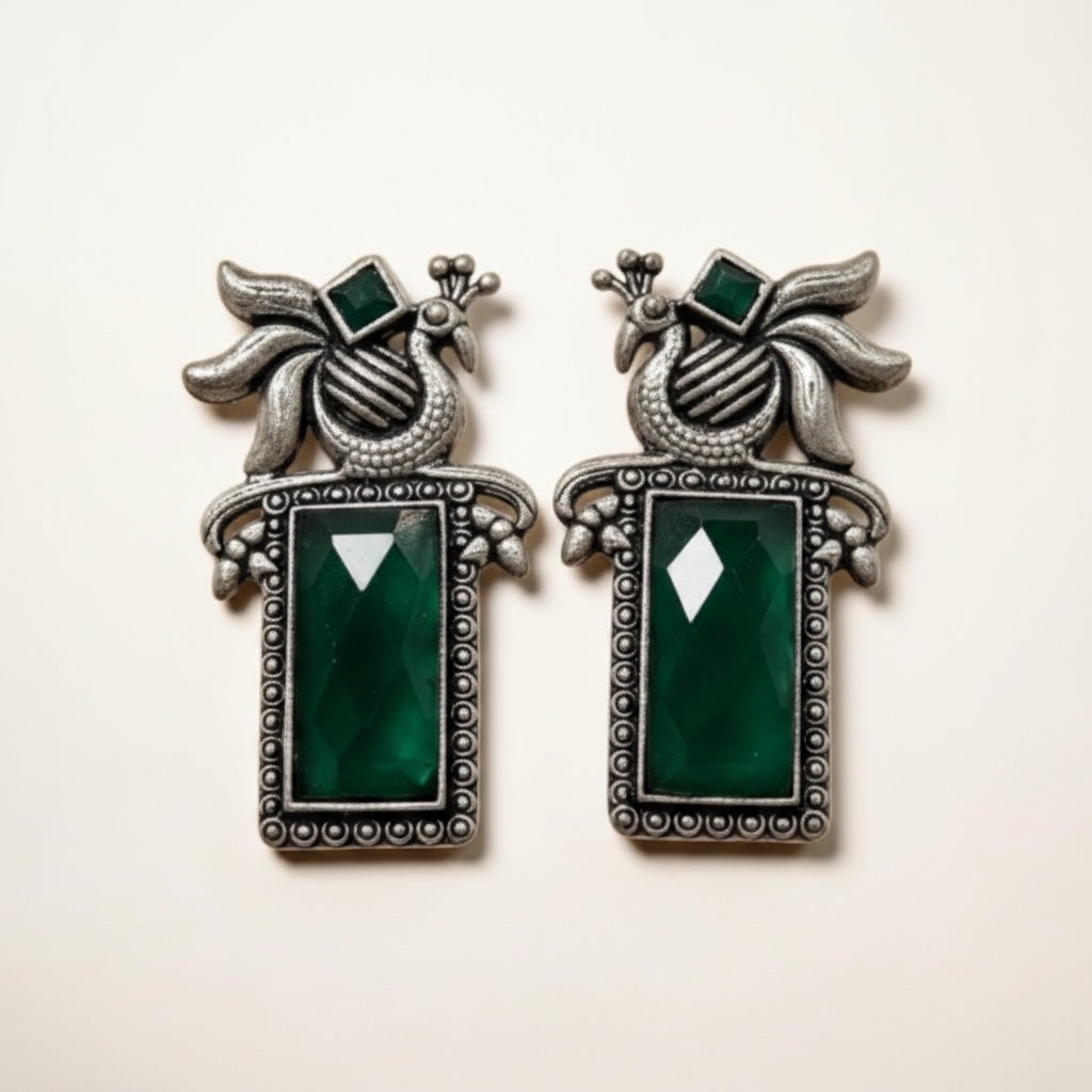 Regal Stud Earrings – Grün