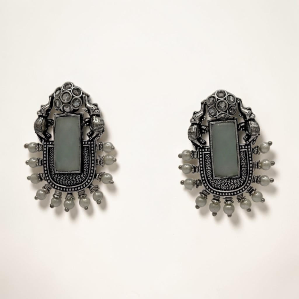 Regal Radiance Studs – Light blue