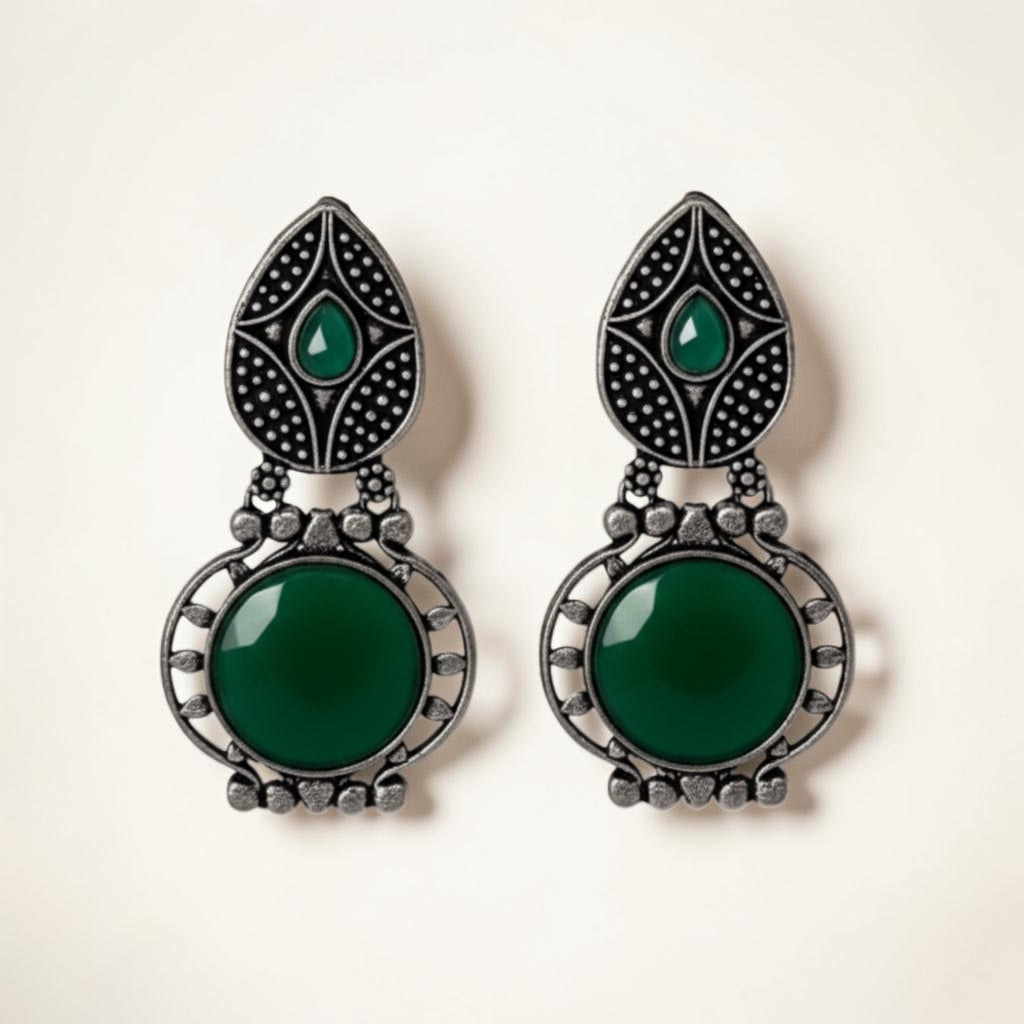 Royal Drop Earrings – Green