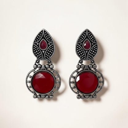 Royal Drop Earrings – Dark red