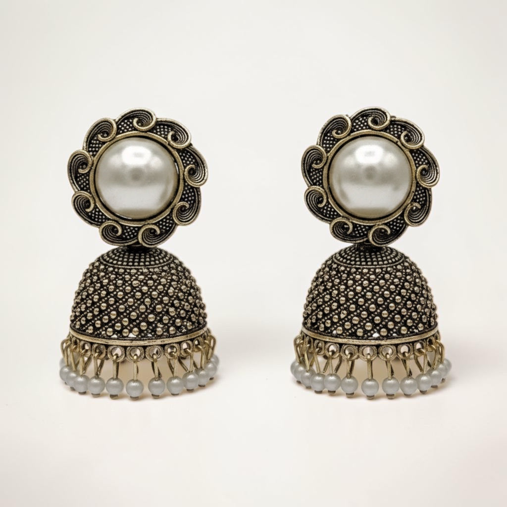 Pearl Grace Jhumka – Gold