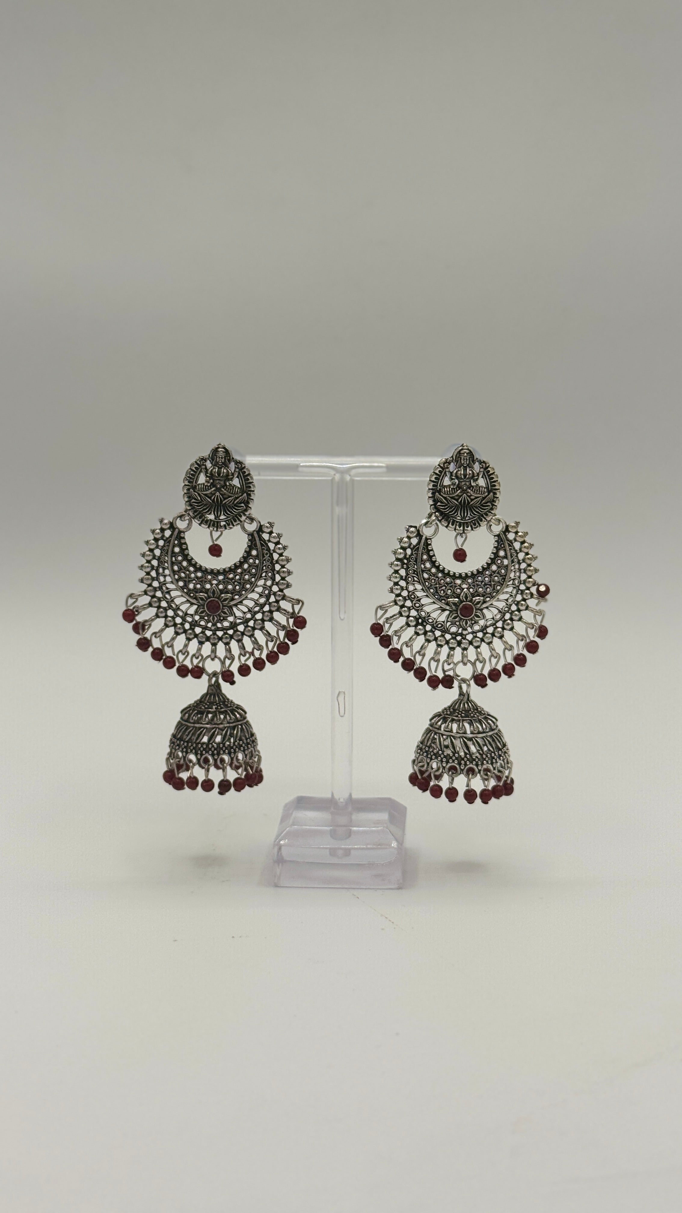 Silver Lotus Jhumkas