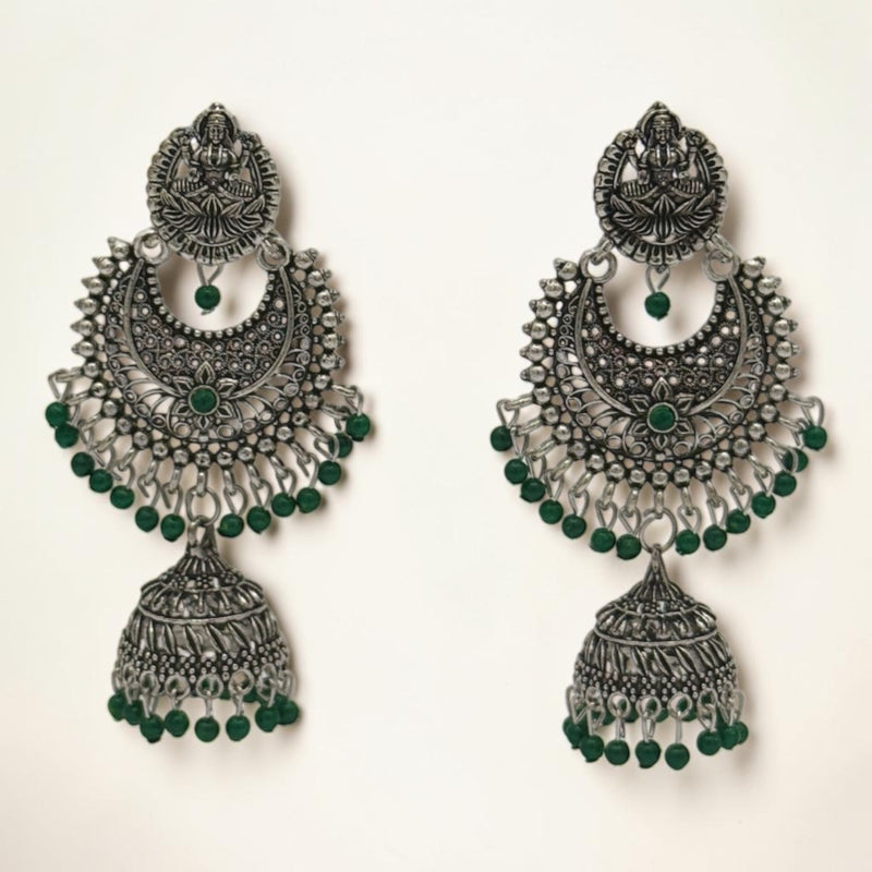 Silver Lotus Jhumkas