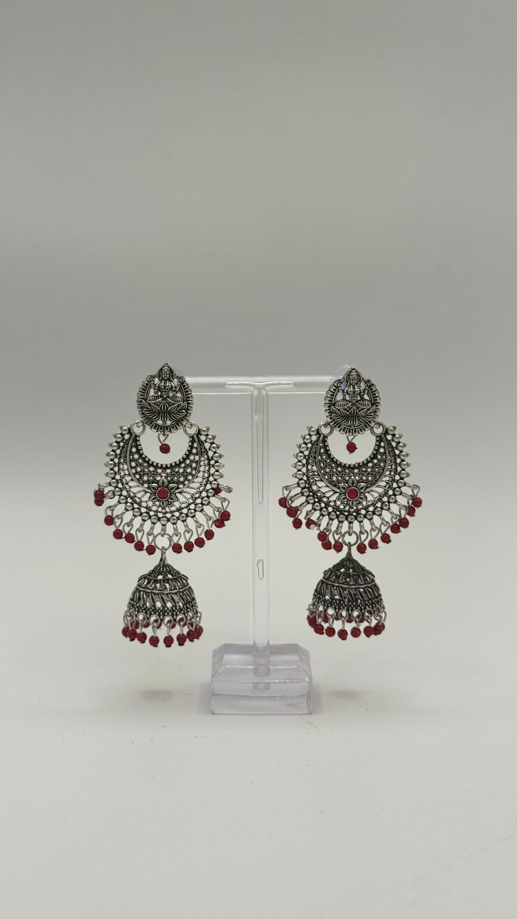 Silver Lotus Jhumkas