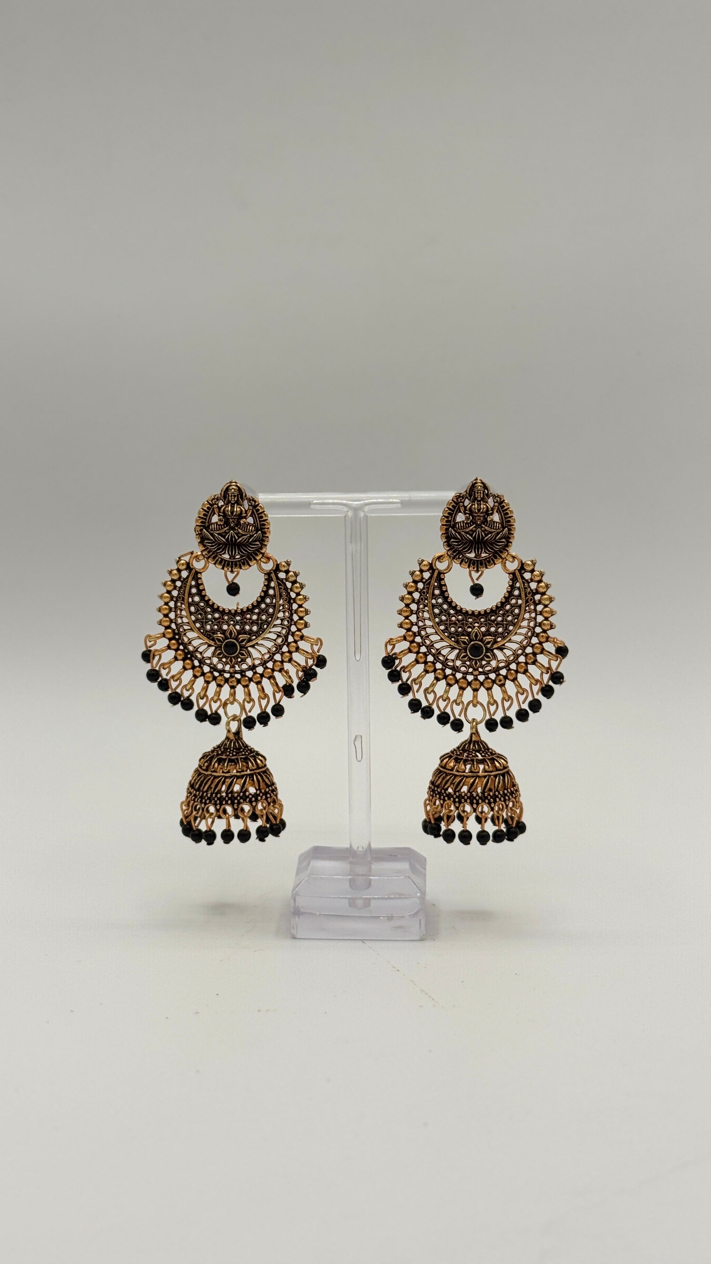 Golden Lotus Jhumkas