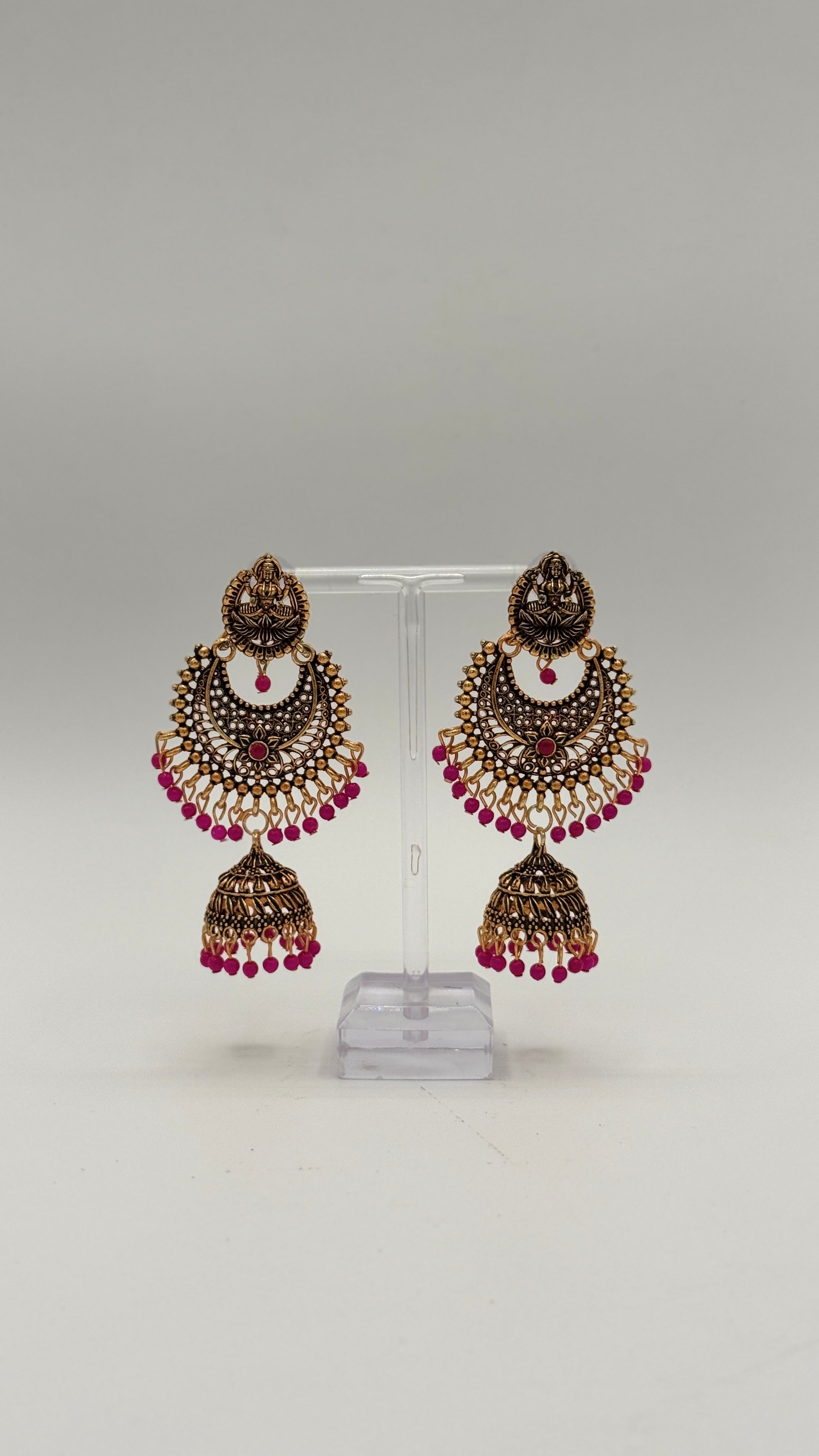 Golden Lotus Jhumkas