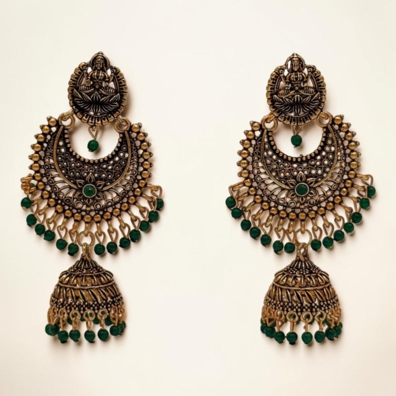 Golden Lotus Jhumkas