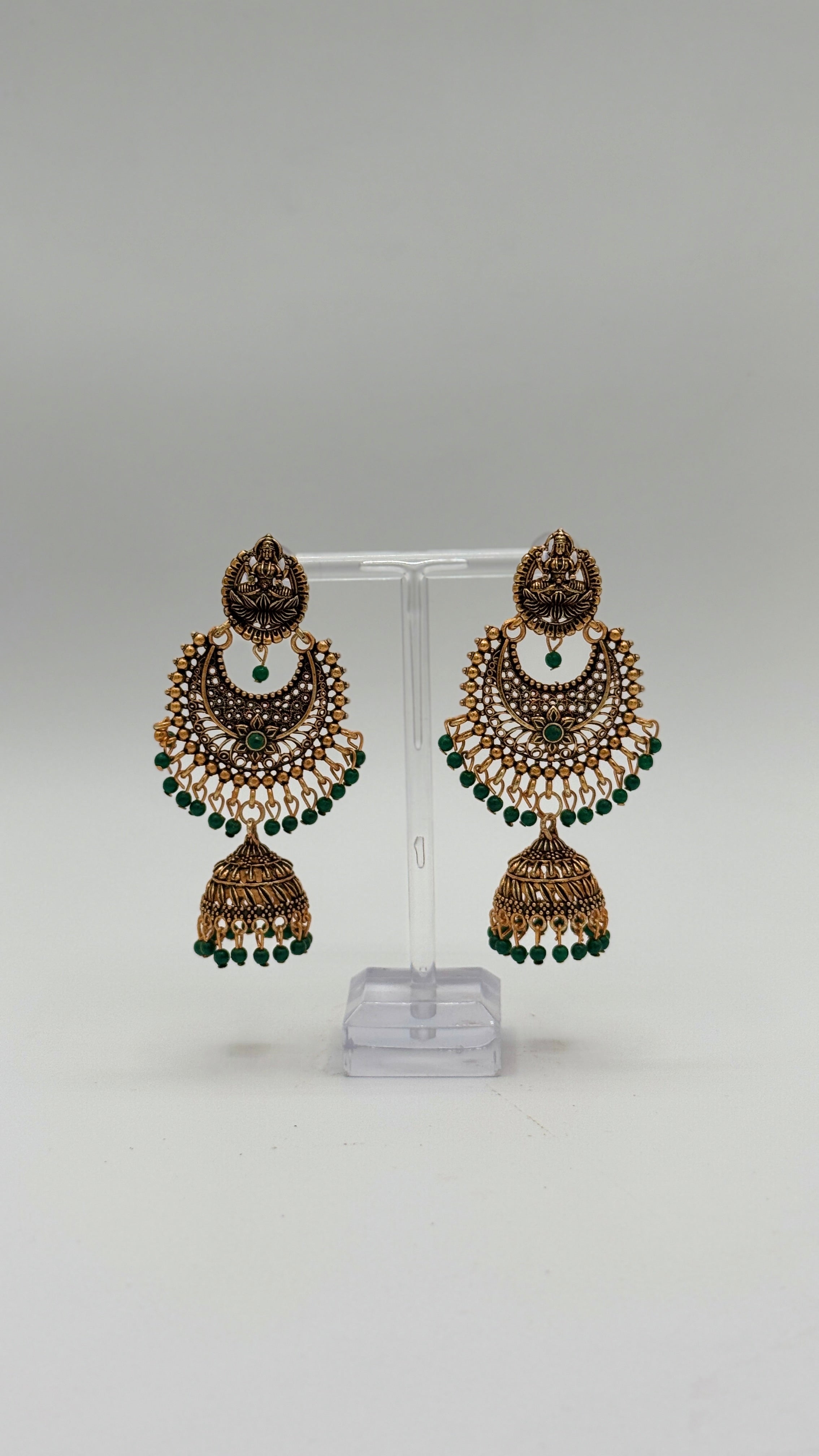 Golden Lotus Jhumkas