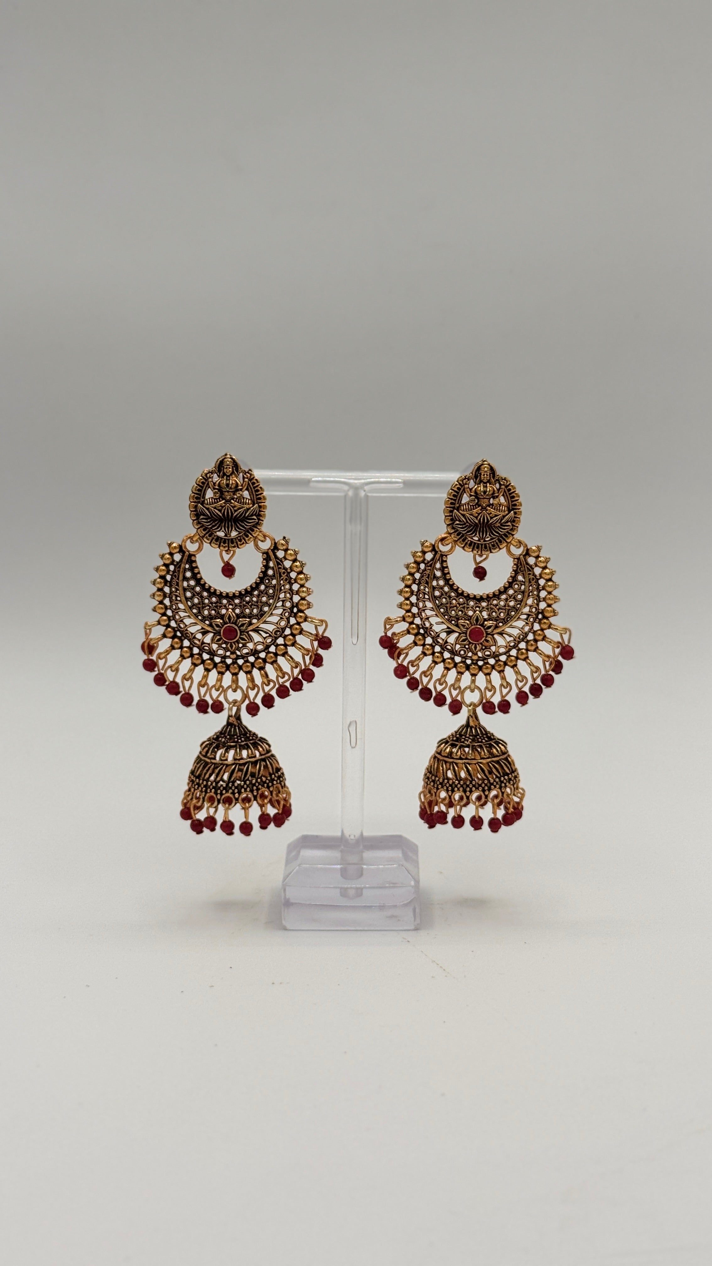 Golden Lotus Jhumkas