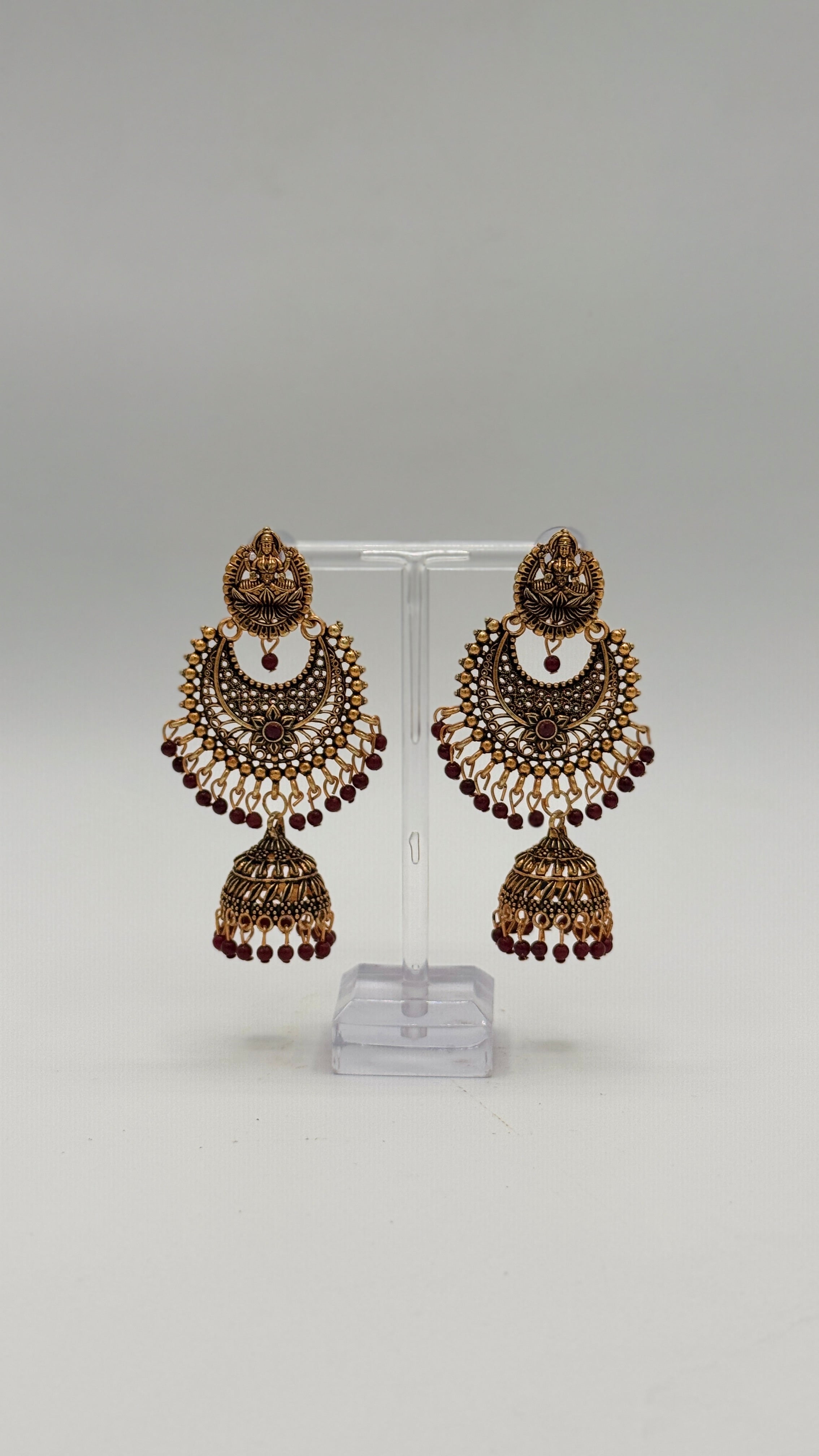 Golden Lotus Jhumkas