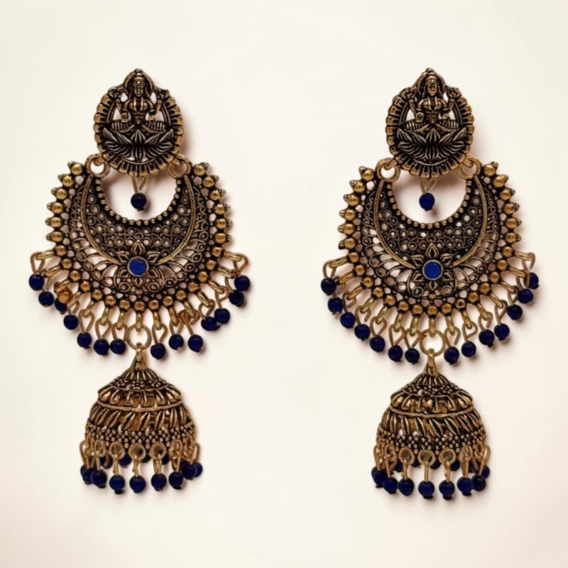 Golden Lotus Jhumkas