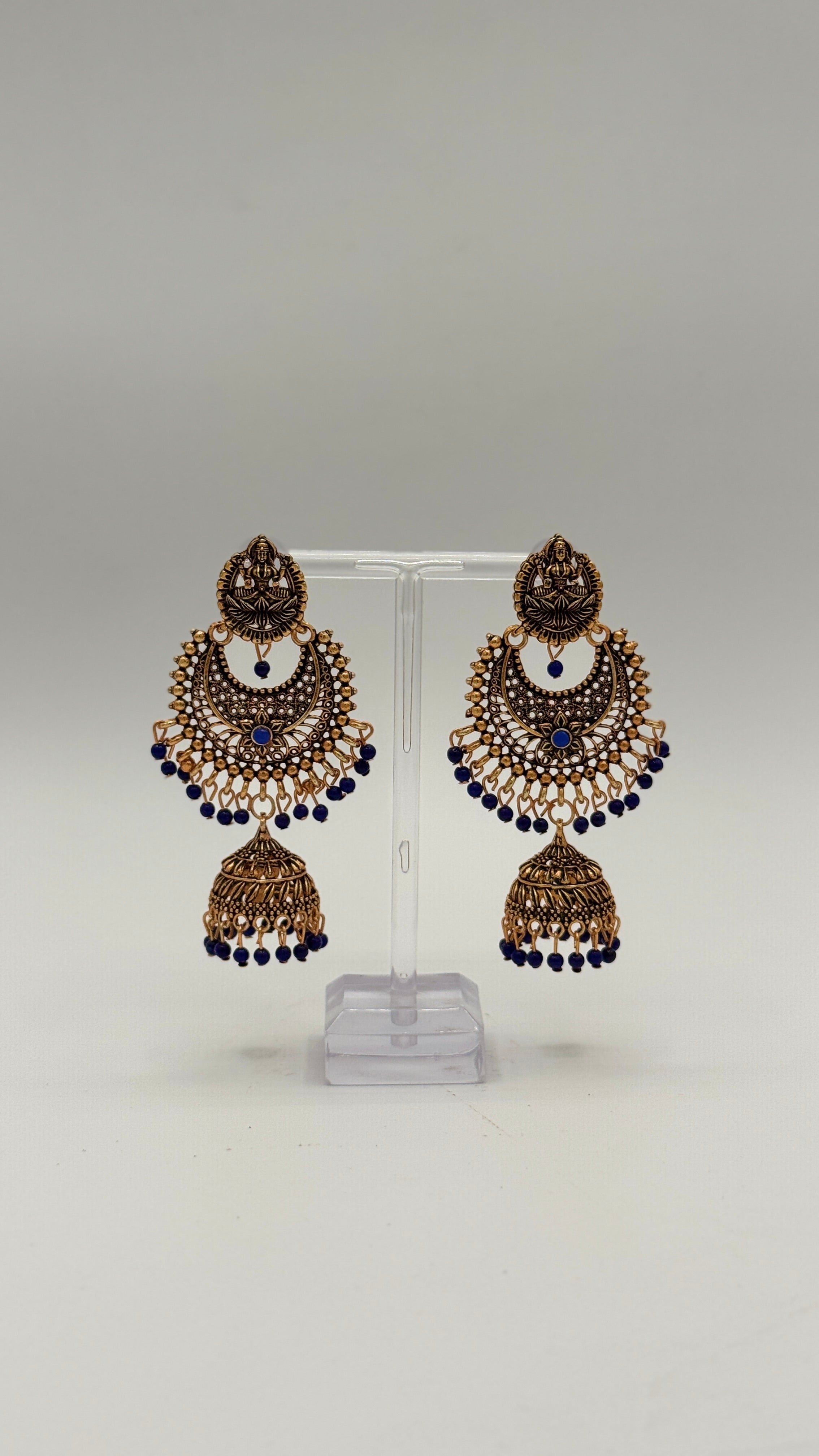 Golden Lotus Jhumkas